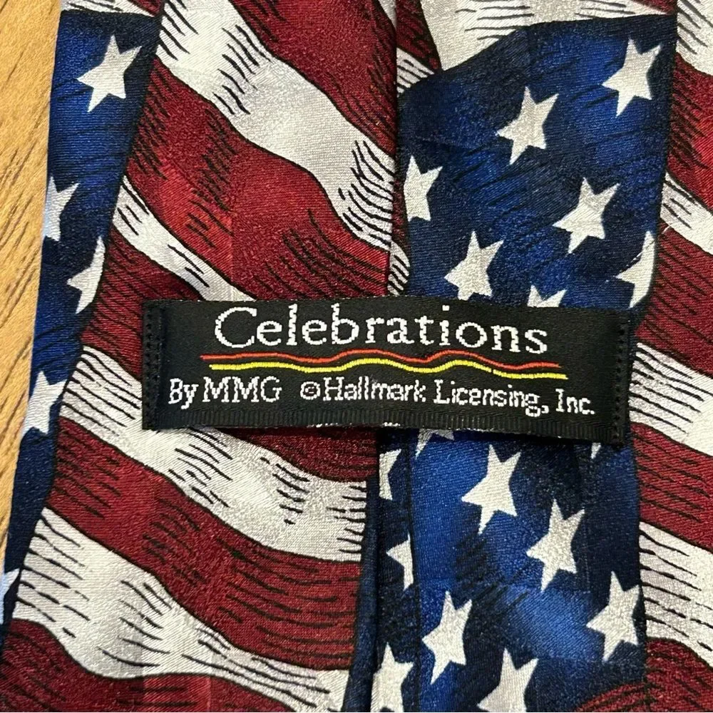 Hallmark Celebrations American Flag Silk Tie